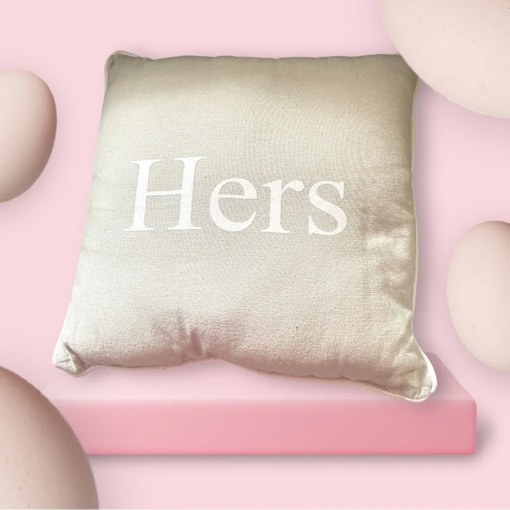 His & Hers Grey and White Accent Pillows